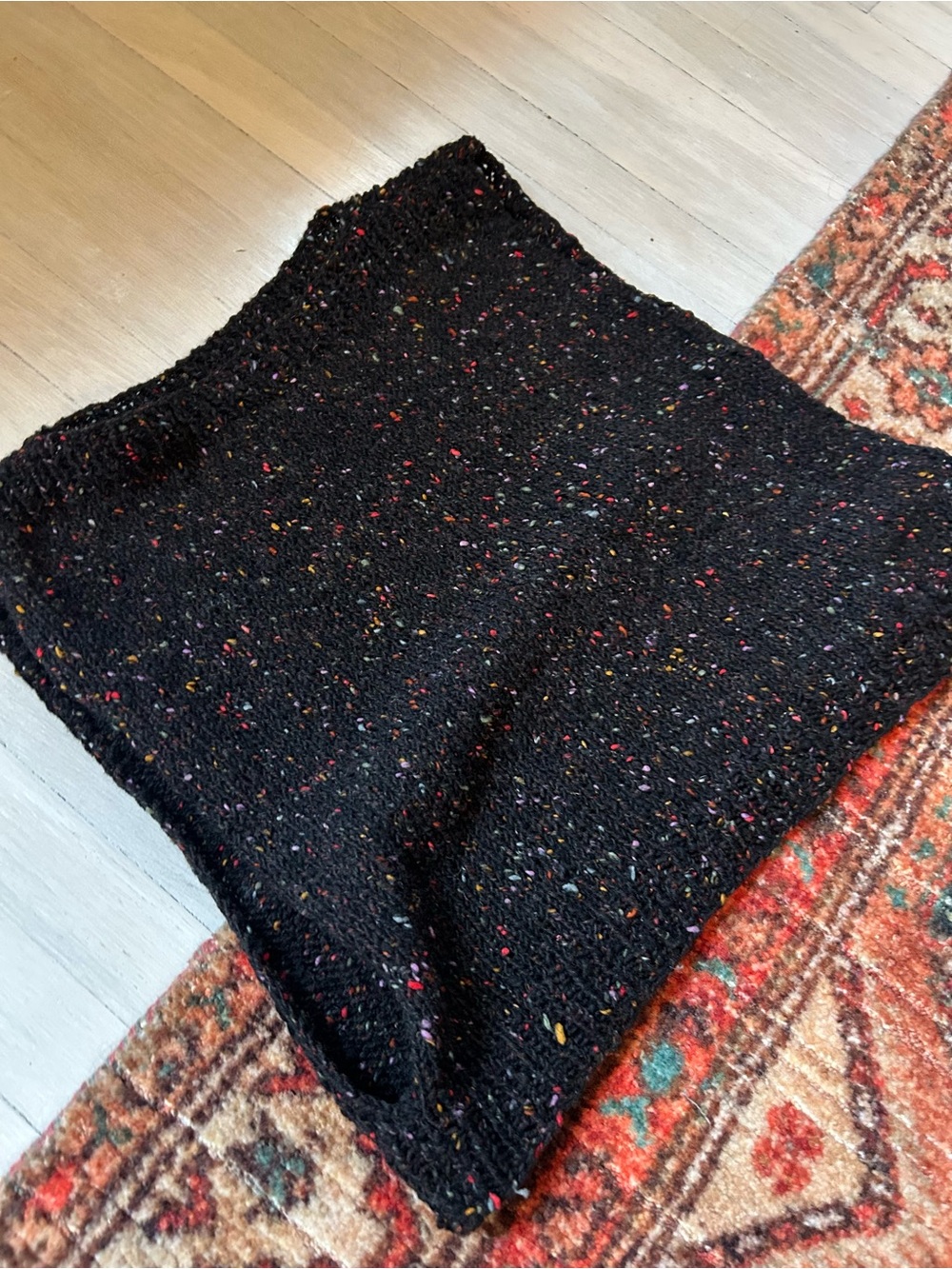 Vintage Black Speckled Knit Women's Vest